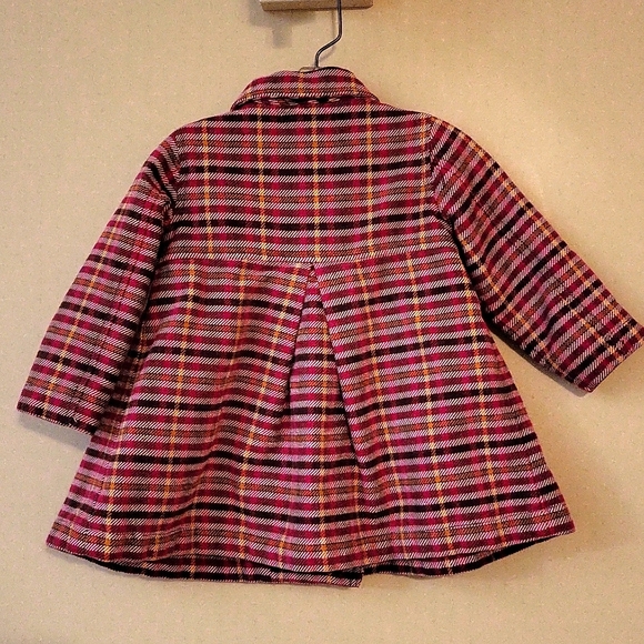 Girl's plaid lined pea coat - Picture 2 of 6
